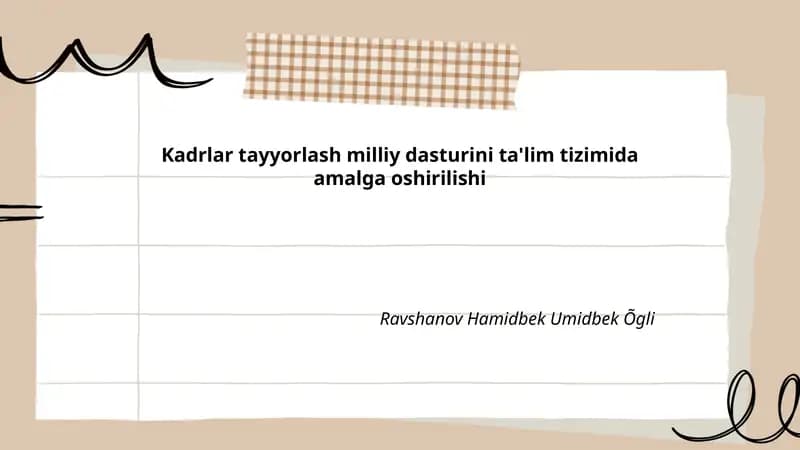 Kadrlar tayyorlash milliy dasturi