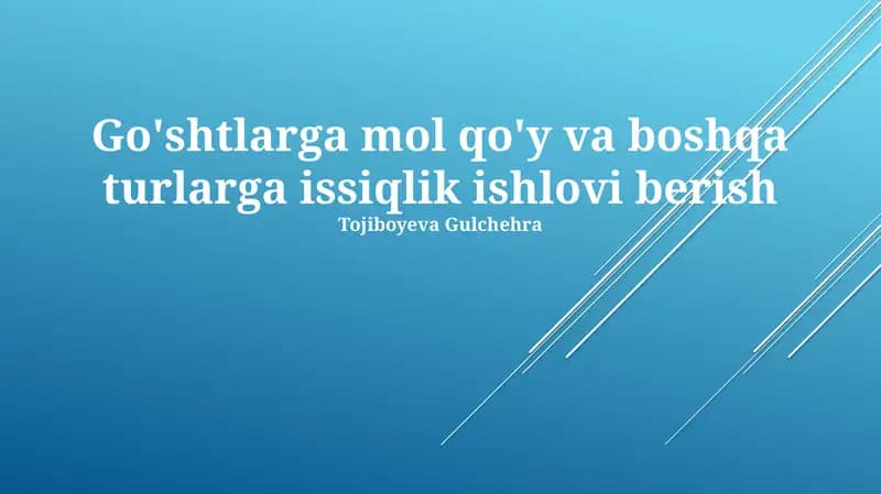 Go'shtga issiqlik ishlov berish