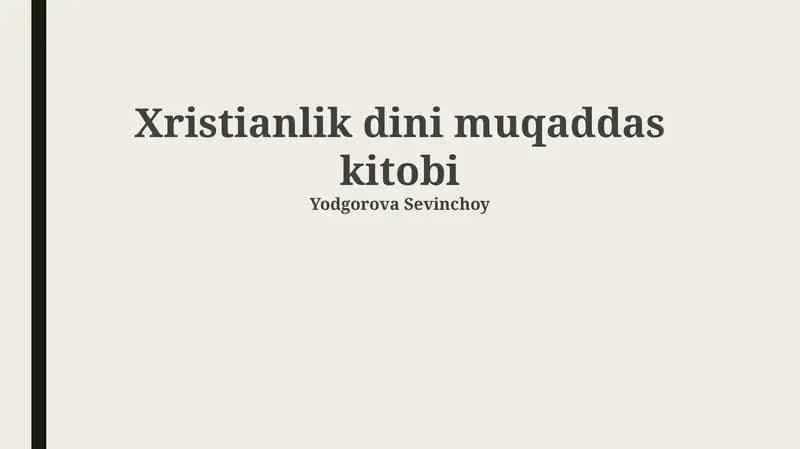 Xristianlik dini muqaddas kitobi