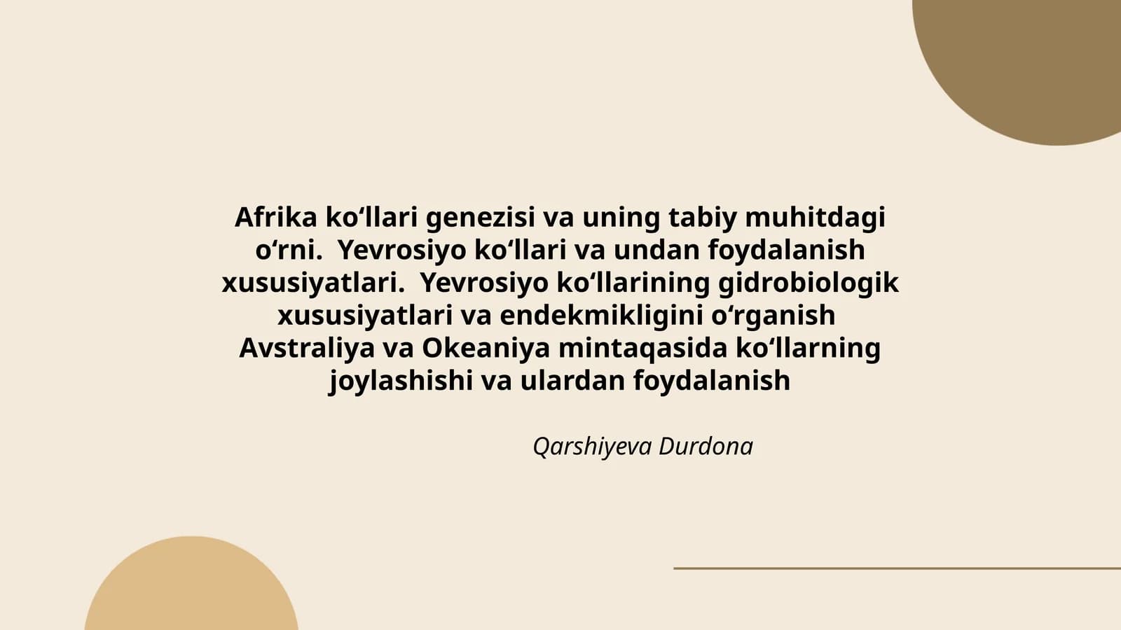 Afrika va Yevrosiyo ko‘llari