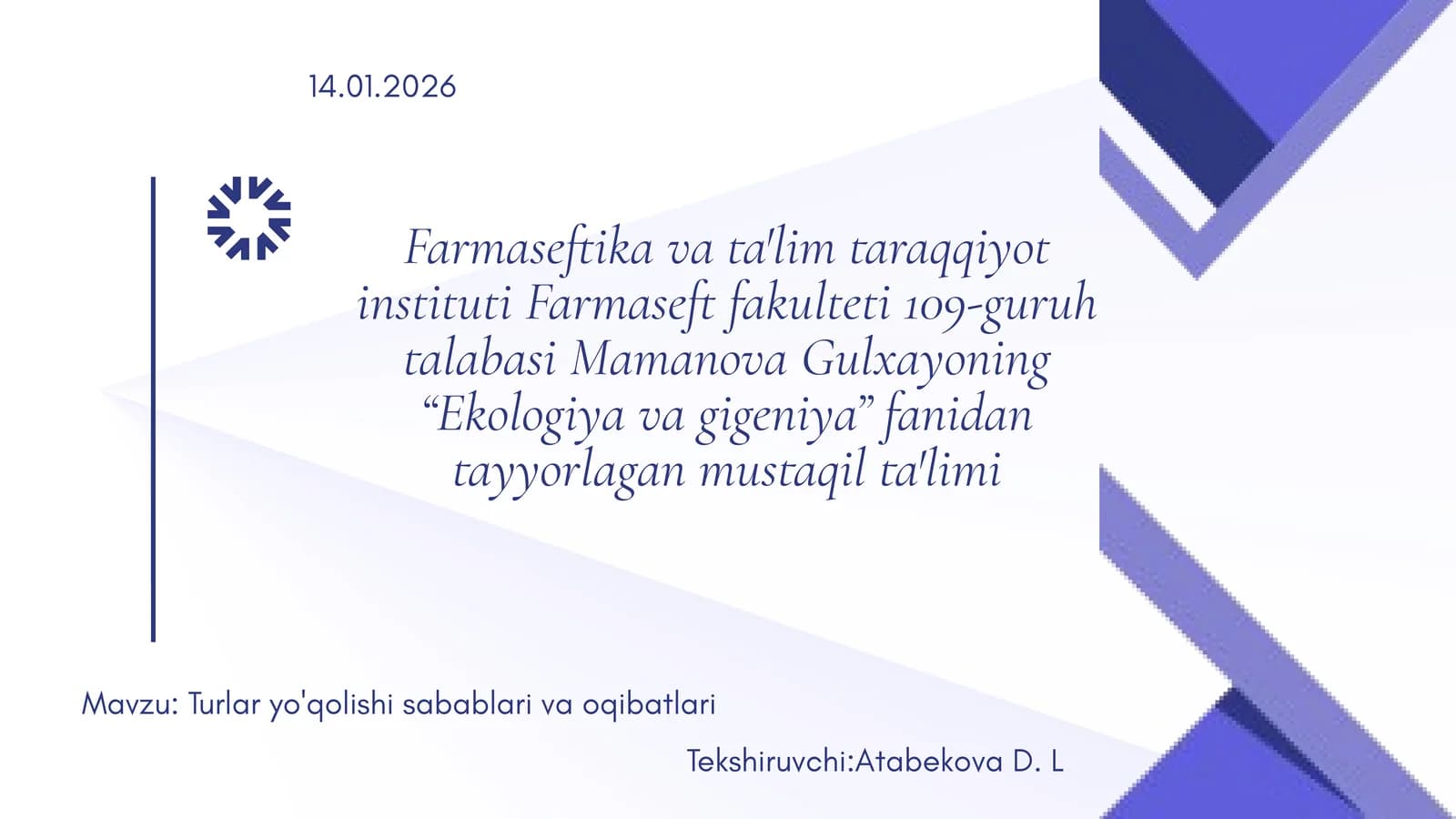 Turlar yo'qolishi sabablari va oqibatlari