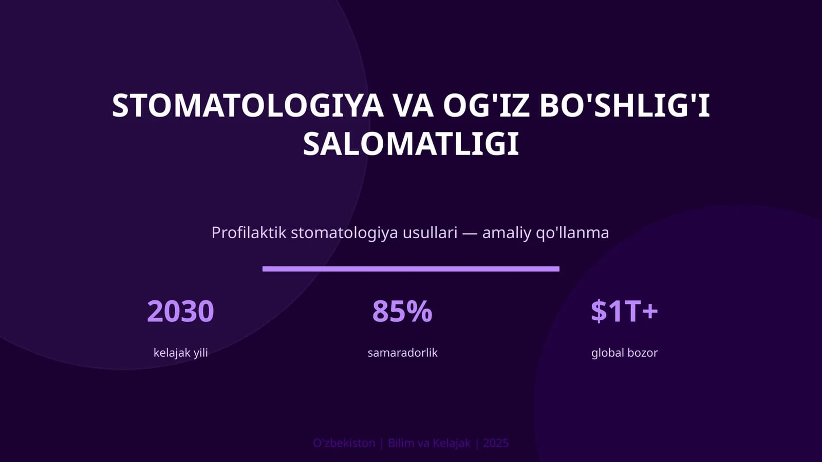 Profilaktik stomatologiya usullari — amaliy qo'llanma