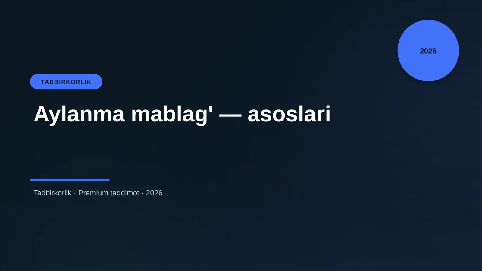 Aylanma mablag' — asoslari