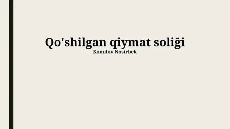 Qo'shilgan qiymat soliği