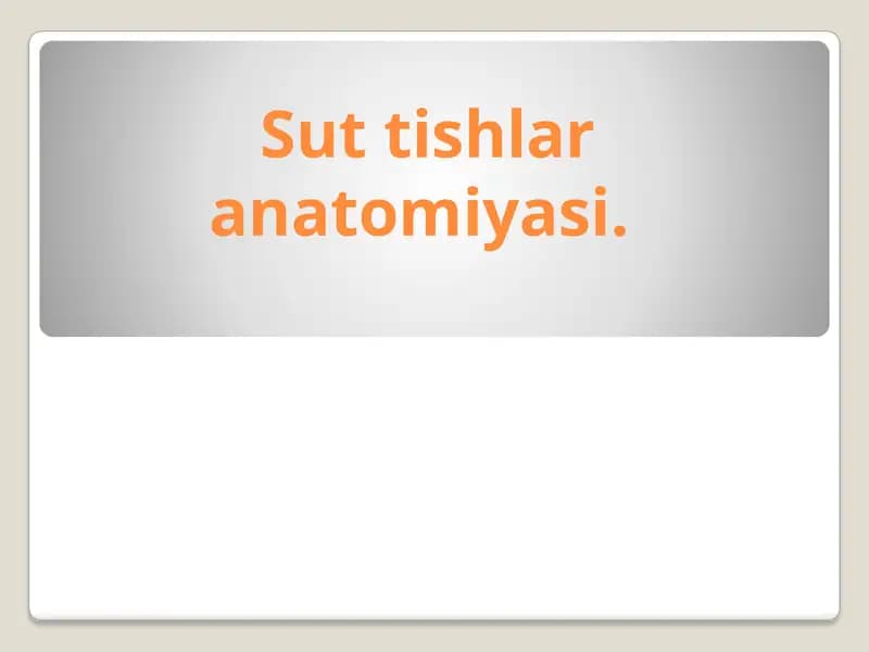 Sut tishlar anatomiyasi.