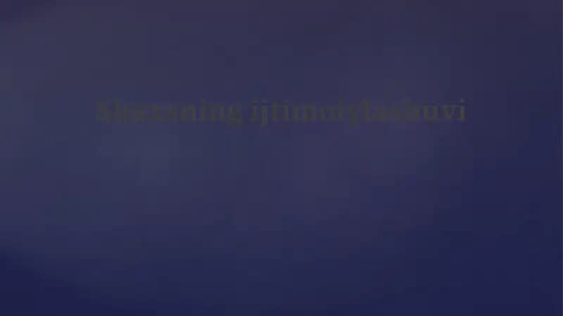 Shaxsning ijtimoiy tarbiyasi