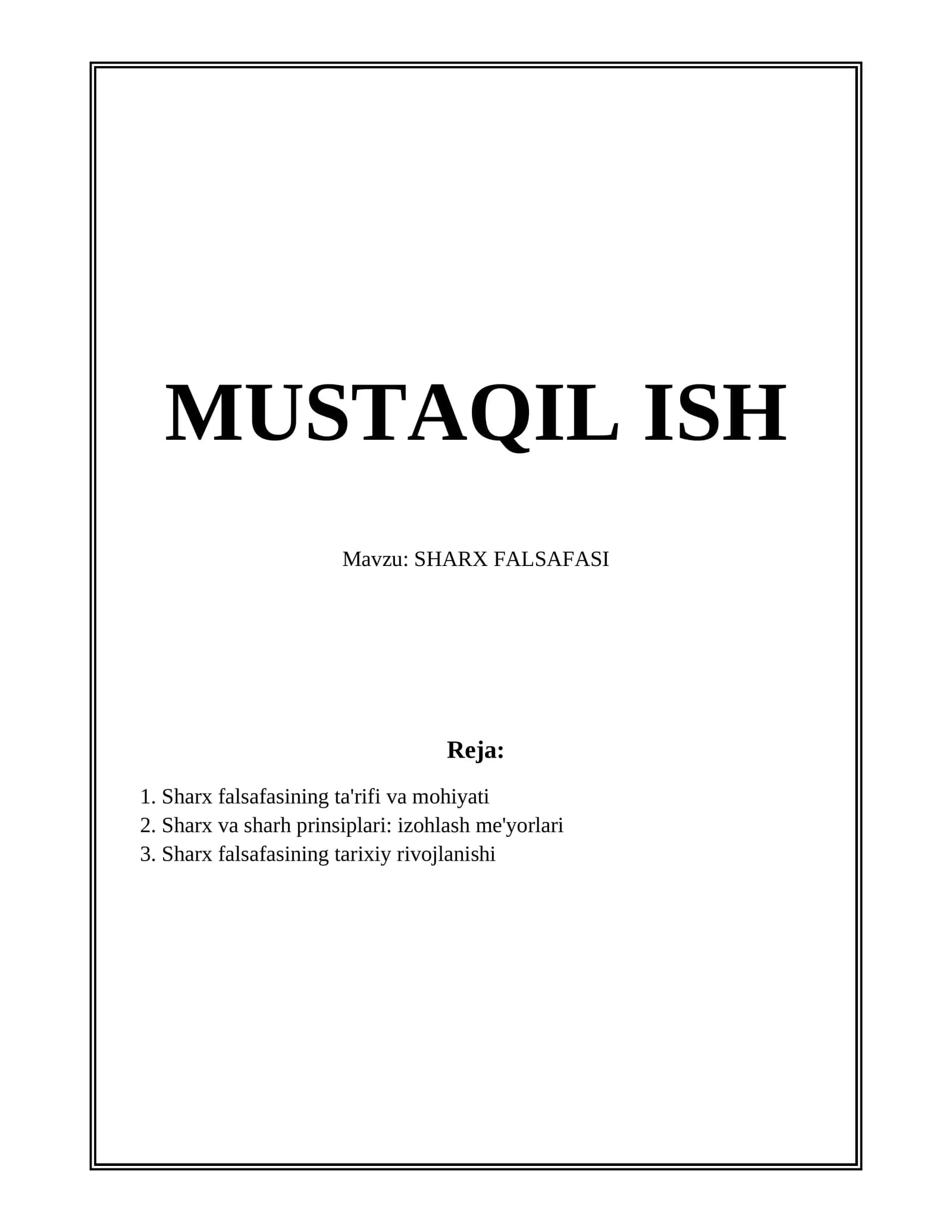 Sharx falsafasi