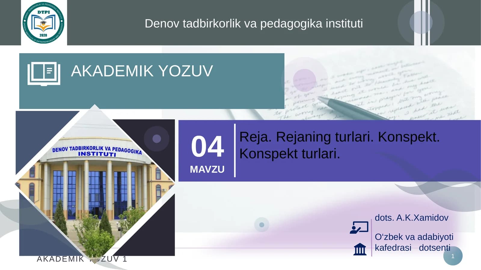 AKADEMIK YOZUV