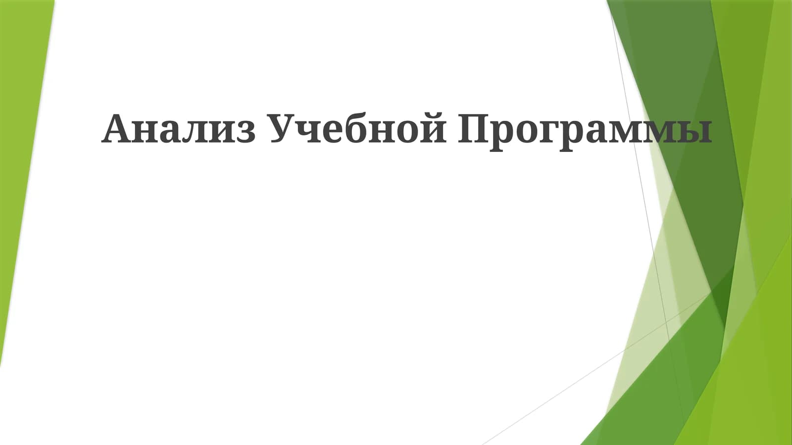 Анализ Учебной Программы
