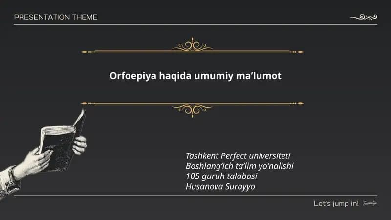 Orfoepiya haqida umumiy maʼlumot