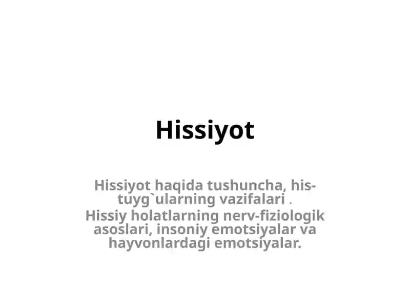Hissiyot