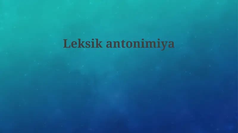 Leksikantonimiya