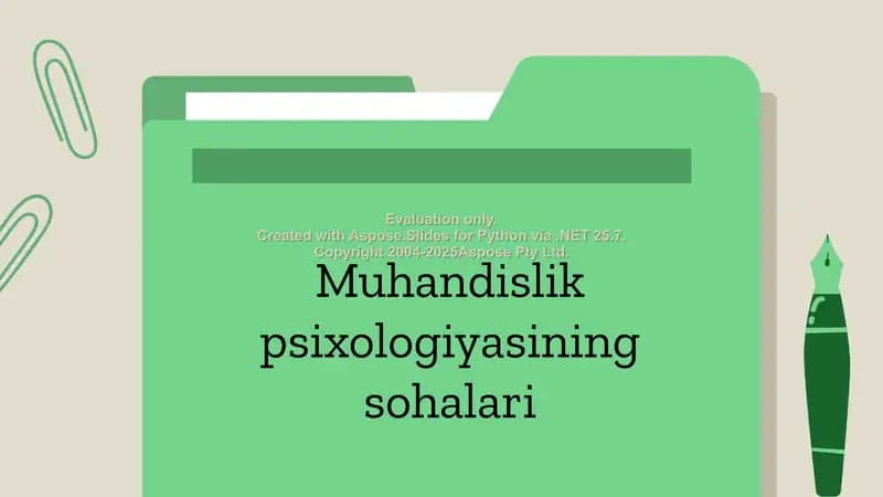 Muhandislik psixologiyasining sohalari