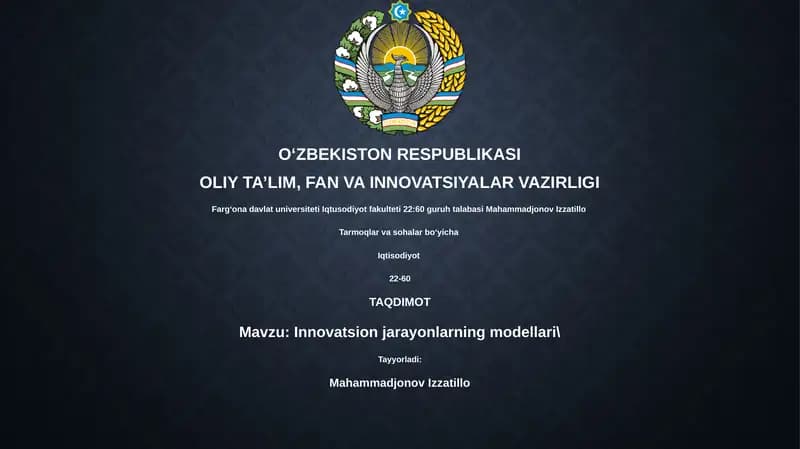Innovatsion jarayonlarning modellari