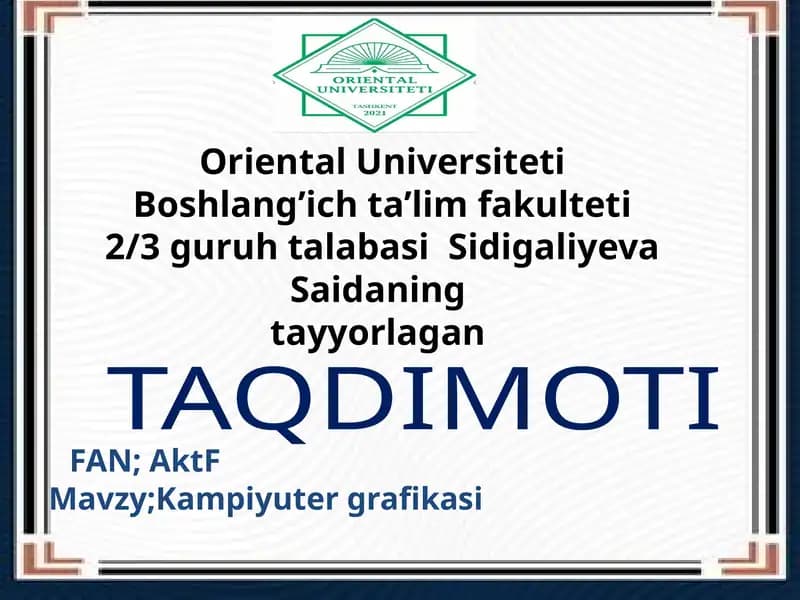 Kompyuter grafikasi turarlari
