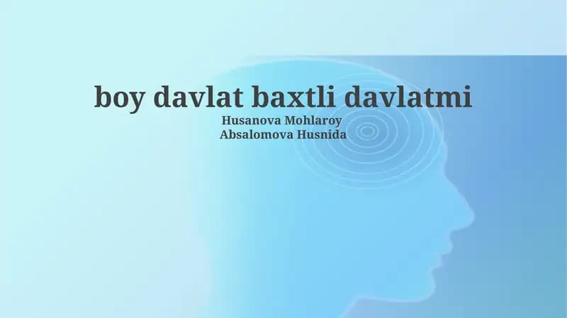 Boy davlat baxtli davlatmi