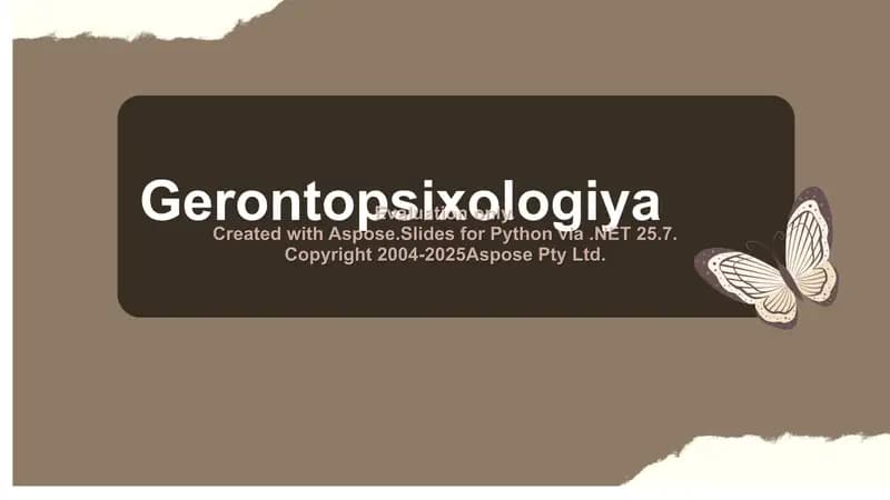 Gerontopsixologiya