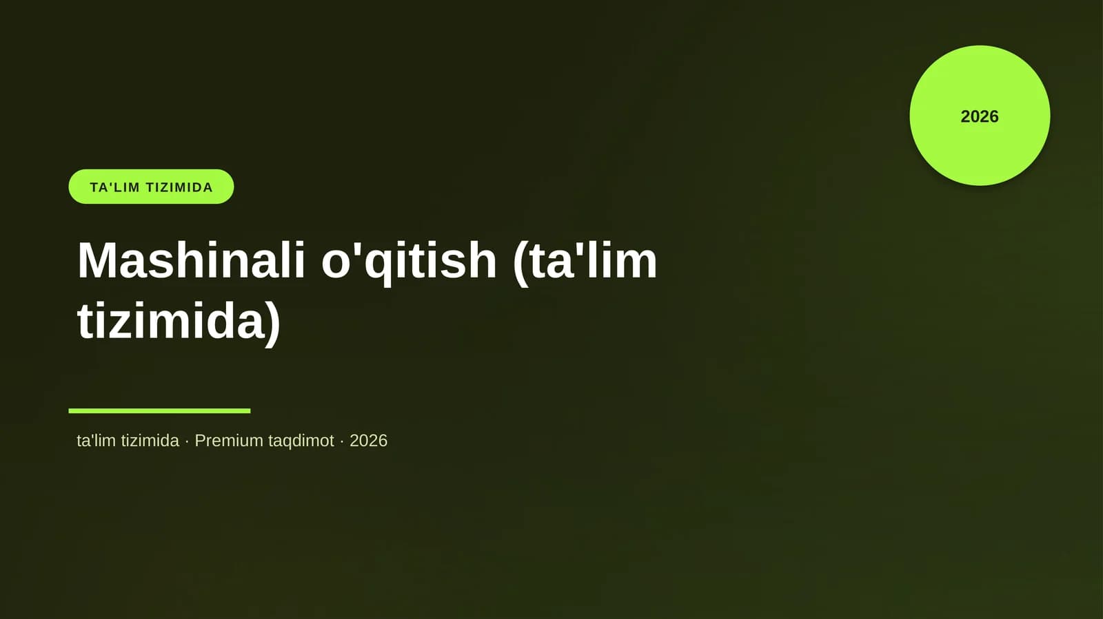 Mashinali o'qitish (ta'lim tizimida)