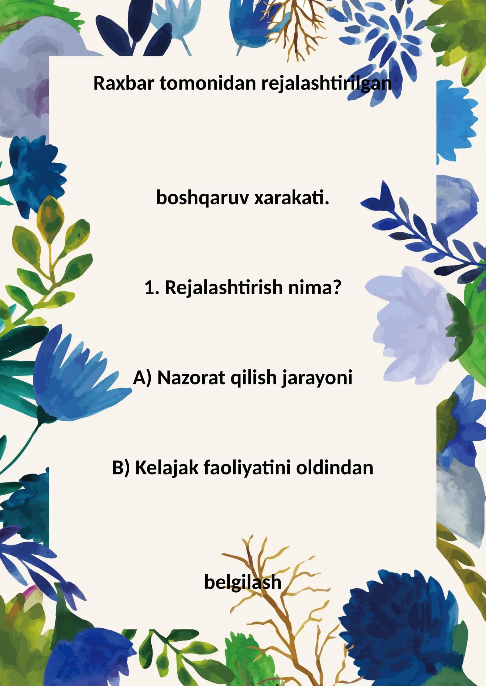 Boshqaruv xarakati