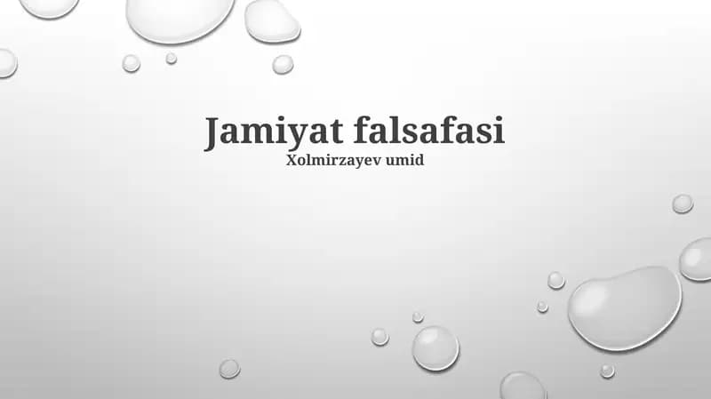 Jamiyat falsafasi