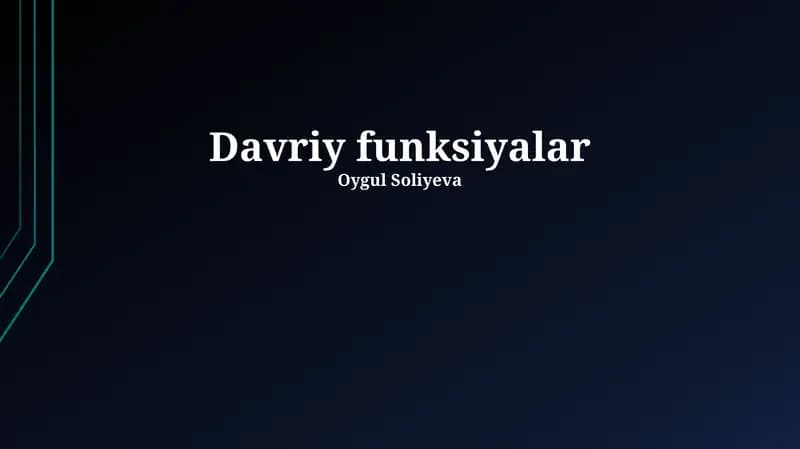 Davriy funksiyalar