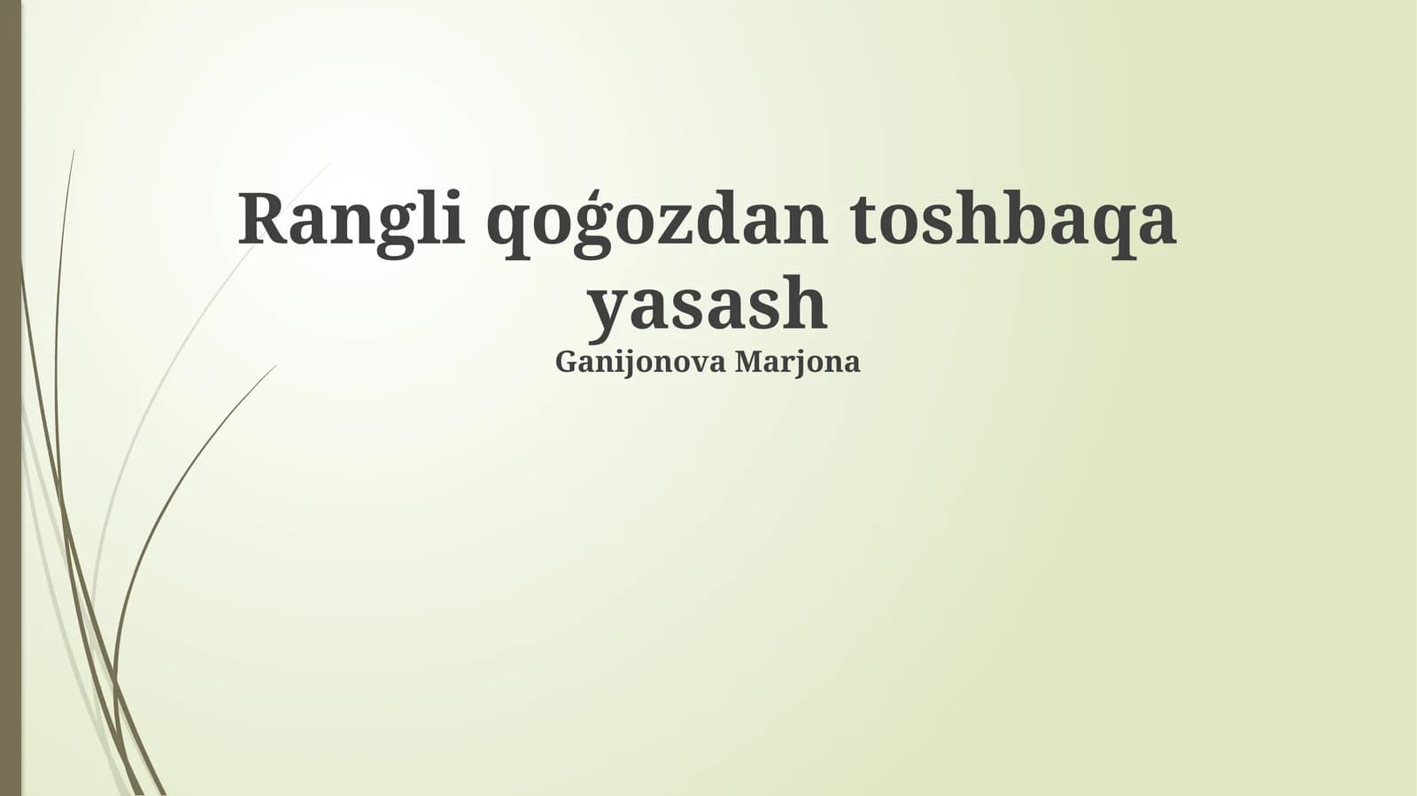 Rangli qoģozdan toshbaqa yasash