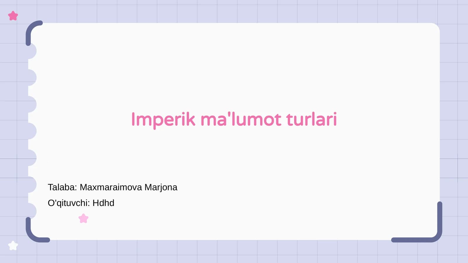 Imperik ma'lumot turlari
