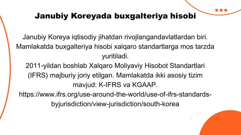Janubiy Koreyada buxgalteriyahisobi