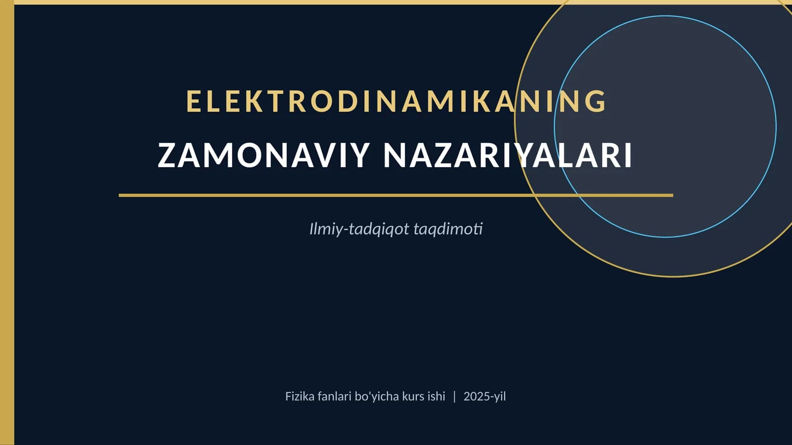 Zamonaviy Elektrodinamika