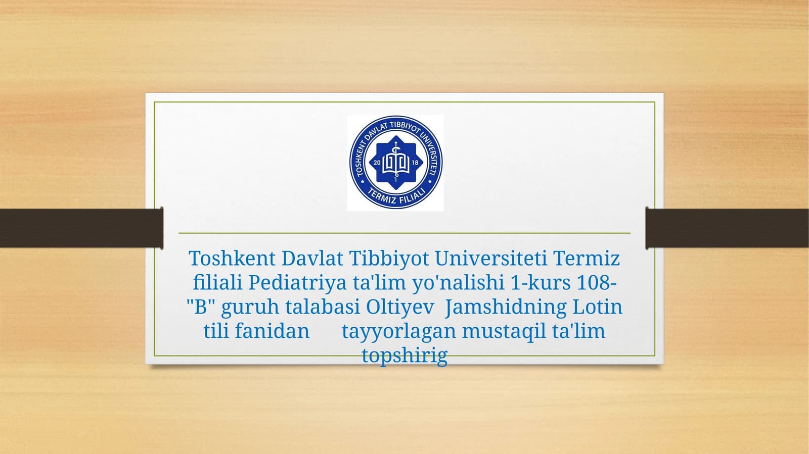 Standard retseptura formulirovkalarikoʻmakchilar bilan
