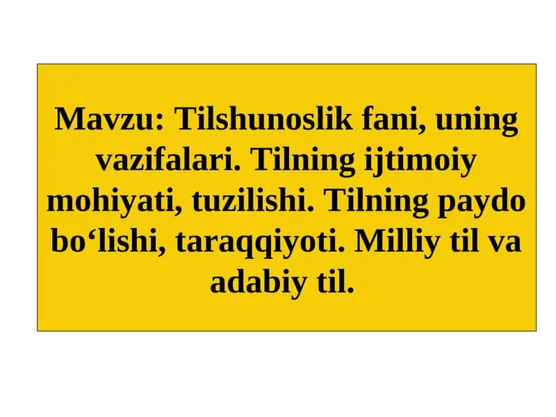 Tilshunoslik fanining vazifalari