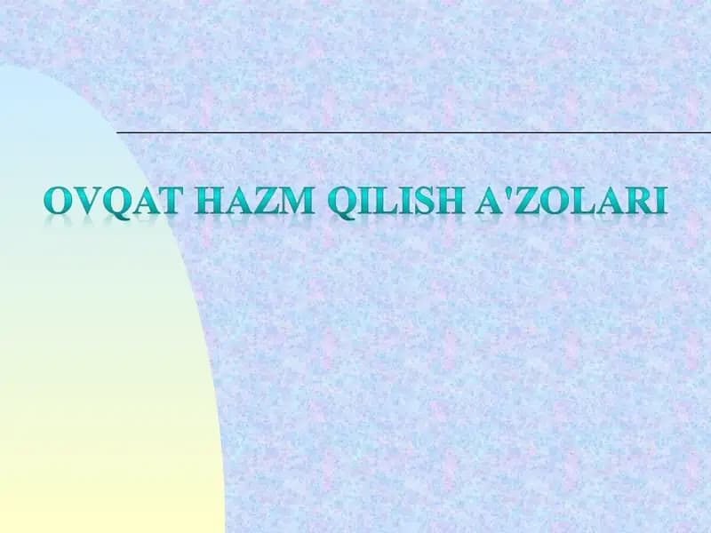Ovqat hazm qilish a'zolari