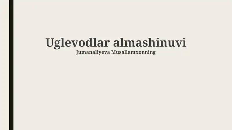 Uglevodlar almashinuvi