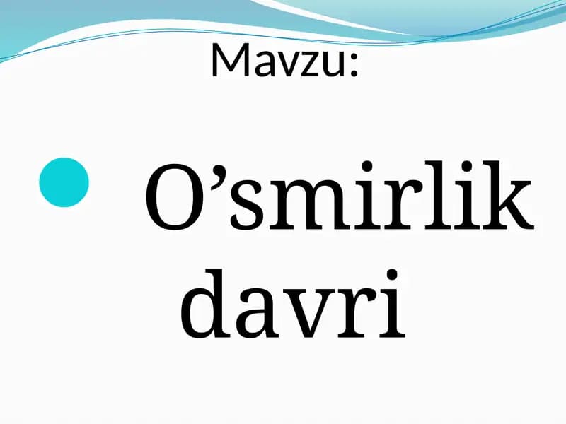 O’smirlikdavri