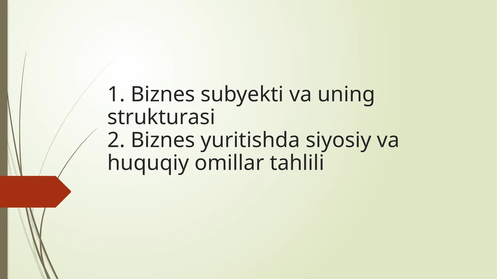Biznеs subyеkti vа uning strukturаsi
