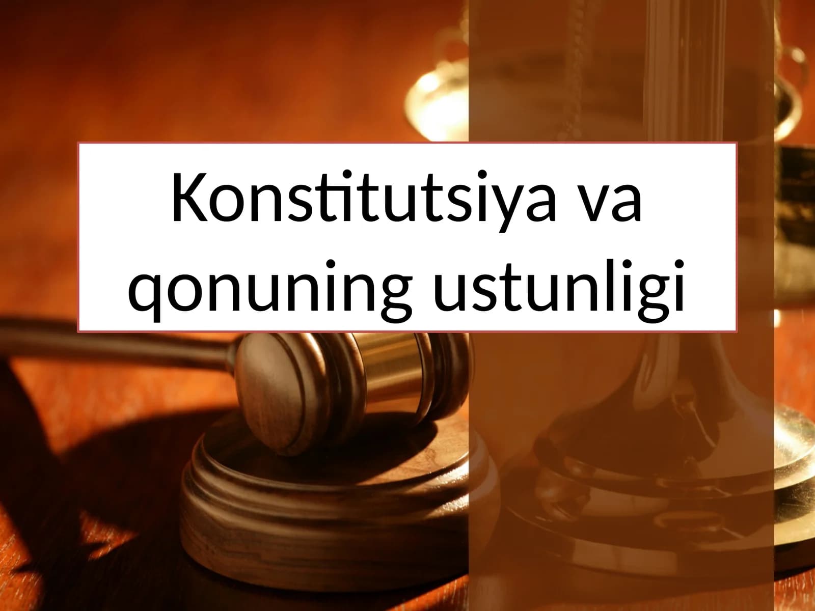 Konstitutsiya va qonuning ustunligi