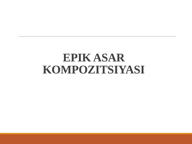 EPIK ASAR KOMPOZITSIYASI
