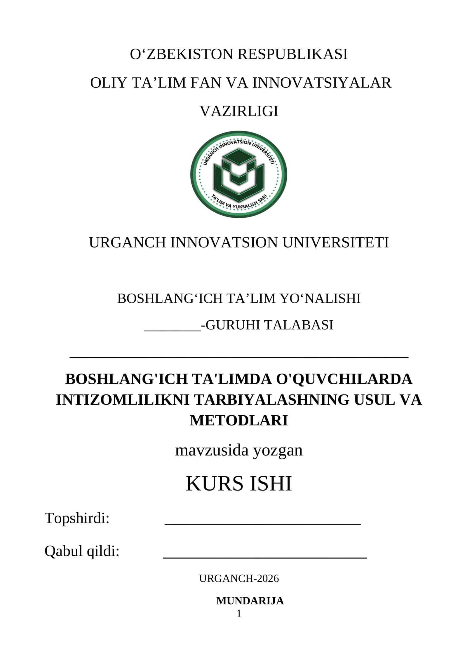 Intizomlilikni tarbiyalashning Usul va Metodlari