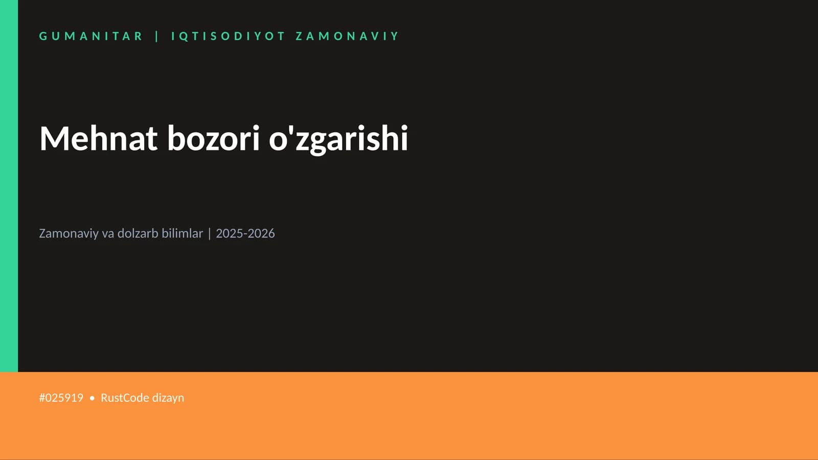 Mehnat bozori o'zgarishi