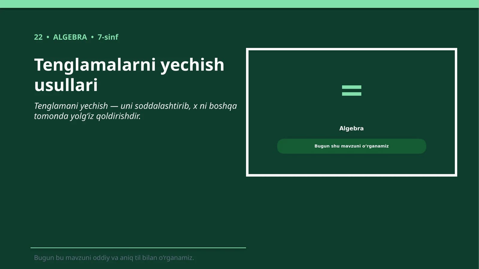 Tenglamalarni yechish usullari