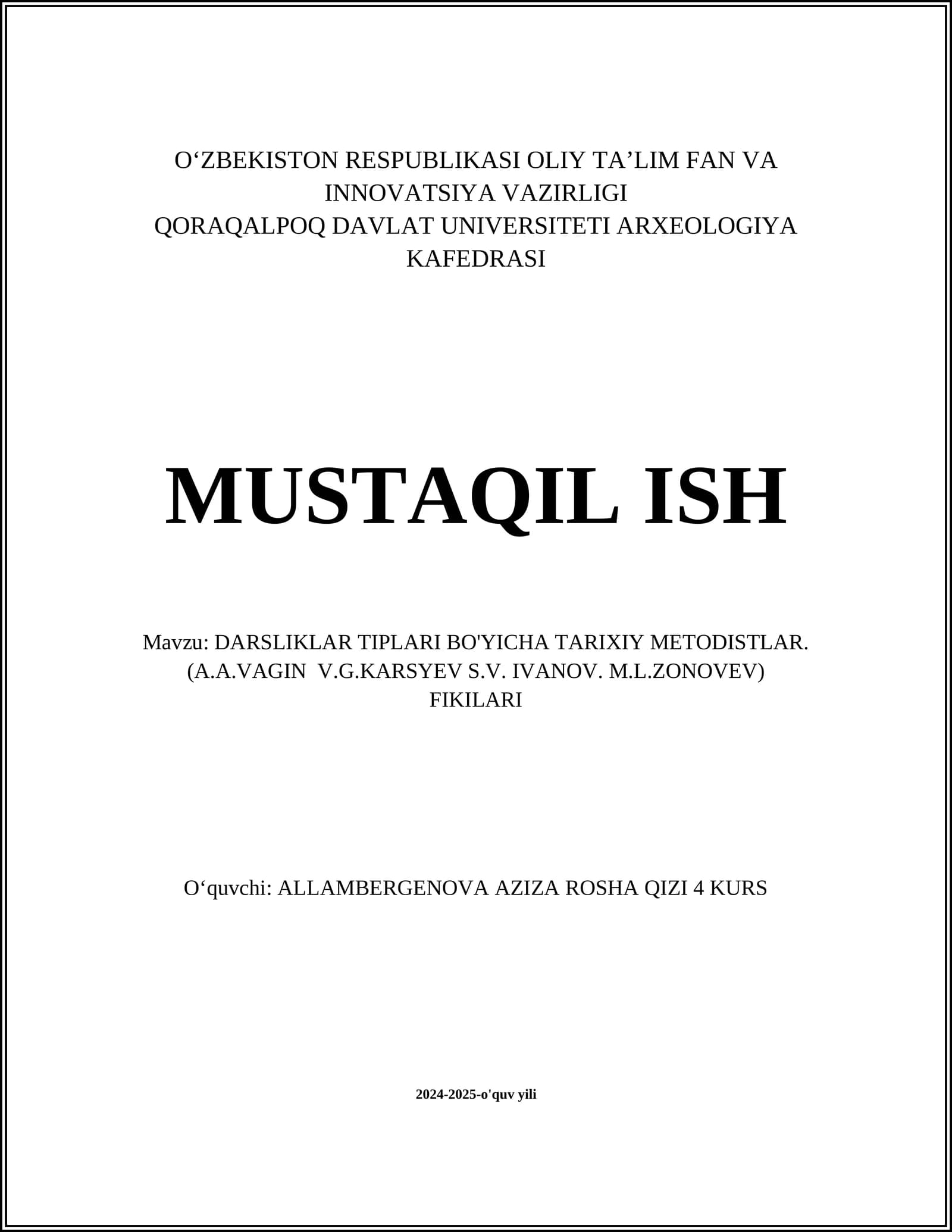 DARSLIKLAR TIPLARI BO'YICHA TARIXIY METODISTLAR