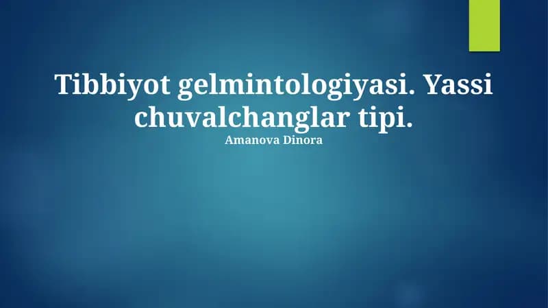 Tibbiyot gelmintologiyasi