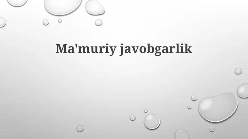 Ma'muriy javobgarlik