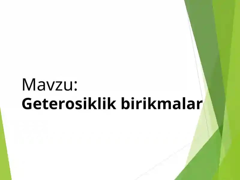 Geterosiklik birikmalar