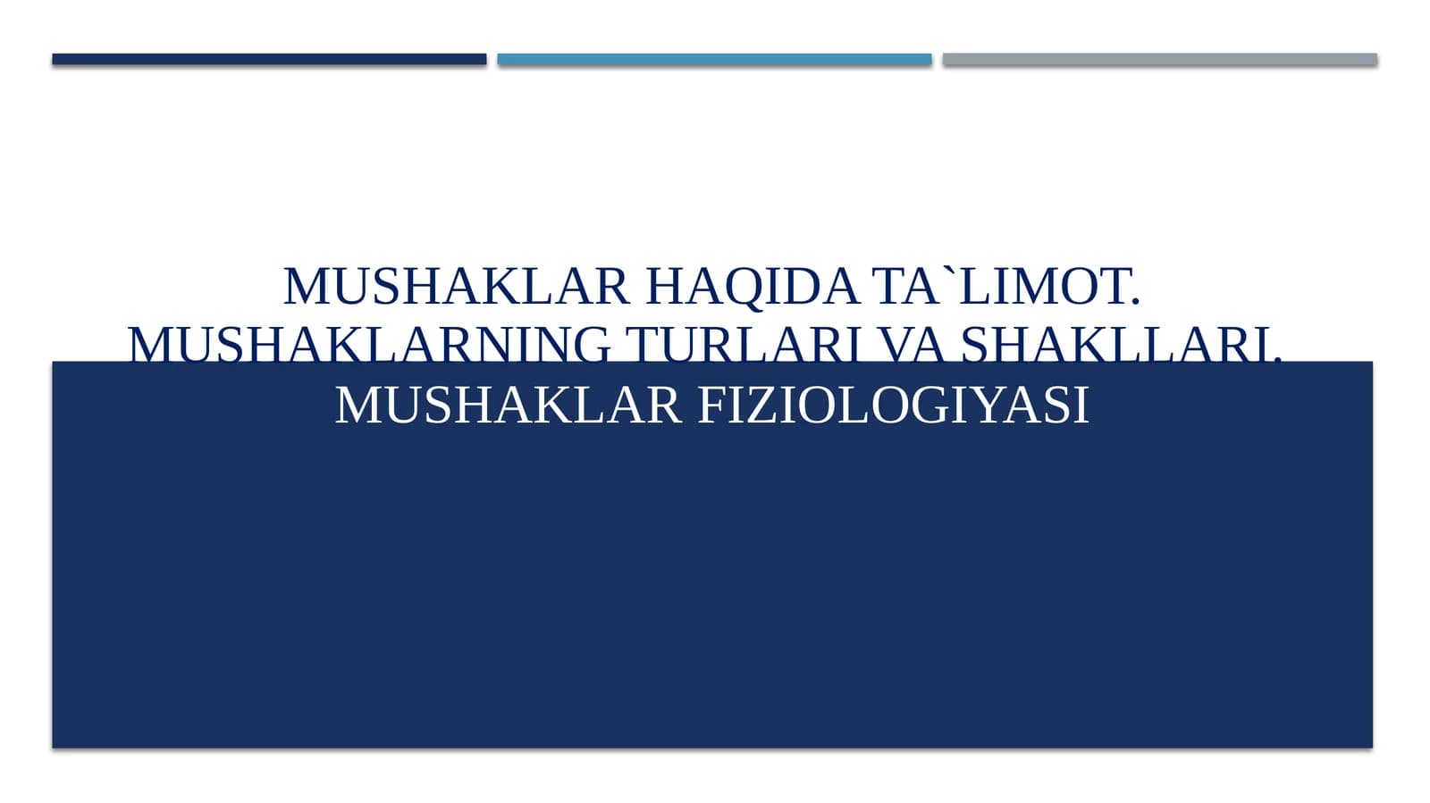 Mushaklar haqida ta`limot