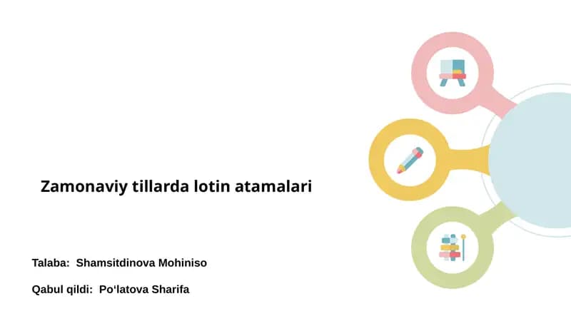Zamonaviy tillarda lotin atamalari