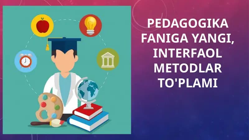 Pedagogika faniga yangi, interfaol metodlar to'plami