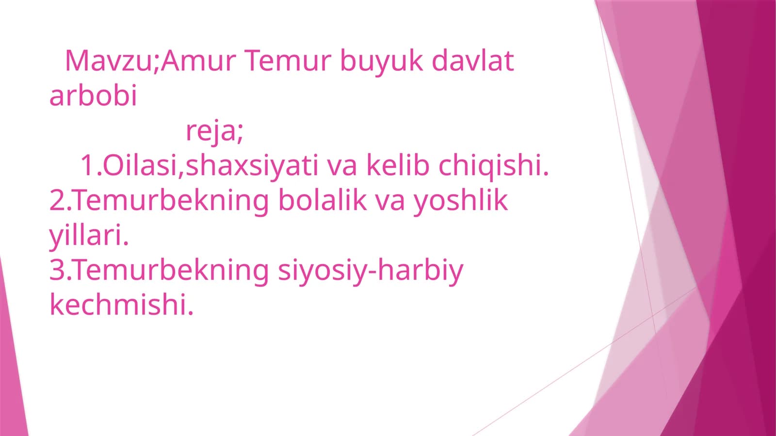 Amur Temur buyuk davlat arbobireja