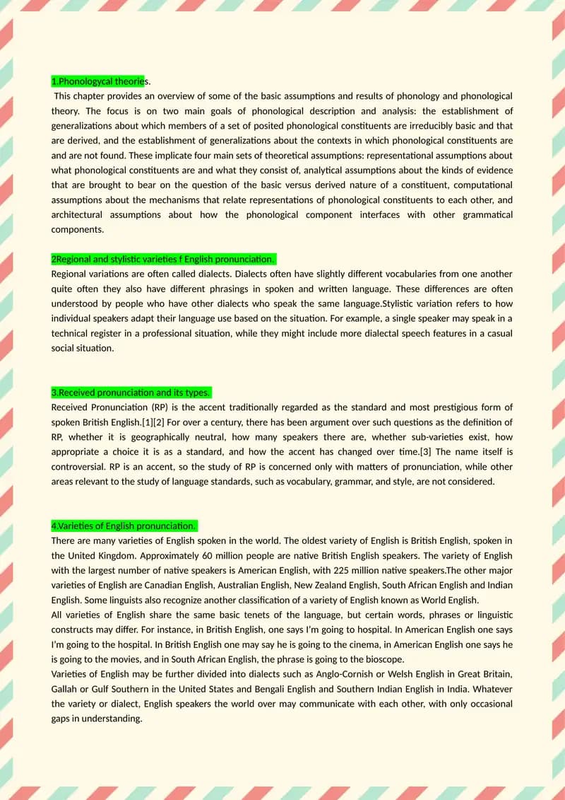 Phonologycal theories