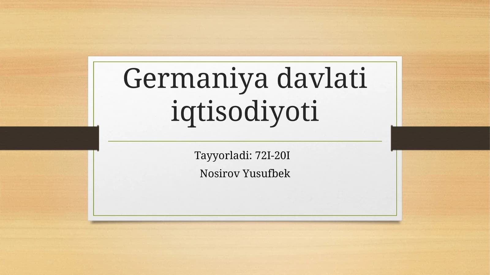 Germaniya davlati iqtisodiyoti